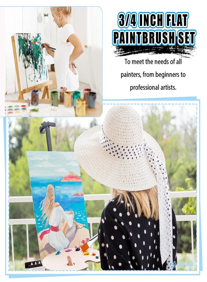 Molain 10 Pcs Flat Paint Brushes for Acrylic Painting, 3/4 Inch Large Synthetic Paint Brushes Bulk with Wooden Handle Art Painters for Acrylic, Watercolor, Oil, Crafts, Face Body Art(Black) - Image 4