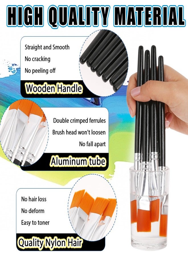 Molain 10 Pcs Flat Paint Brushes for Acrylic Painting, 3/4 Inch Large Synthetic Paint Brushes Bulk with Wooden Handle Art Painters for Acrylic, Watercolor, Oil, Crafts, Face Body Art(Black) - Image 3