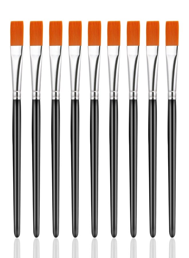 Molain 10 Pcs Flat Paint Brushes for Acrylic Painting, 3/4 Inch Large Synthetic Paint Brushes Bulk with Wooden Handle Art Painters for Acrylic, Watercolor, Oil, Crafts, Face Body Art(Black) - Image 1