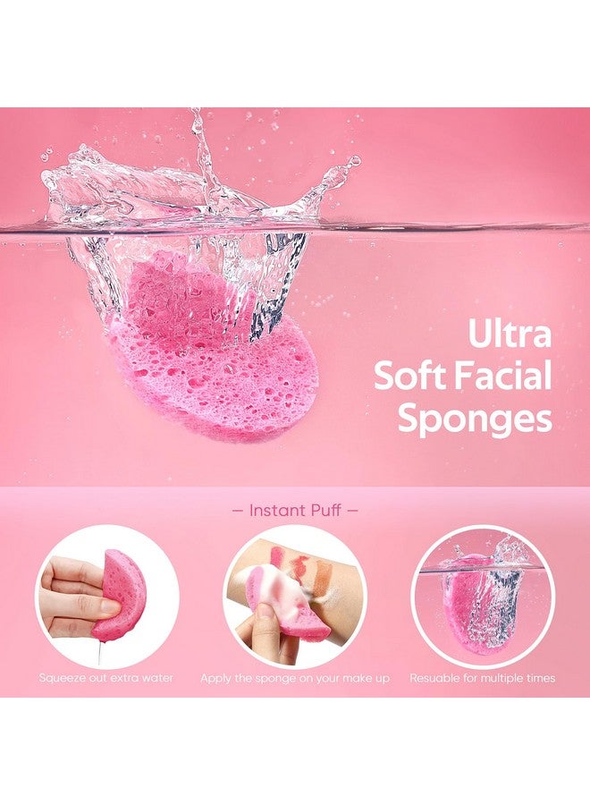 GAINWELL 50Count Compressed Facial Sponges For Daily Facial Cleansing And Exfoliating 100％ Natural Cosmetic Spa Sponges For Makeup Remover With Storage Jar - Image 2