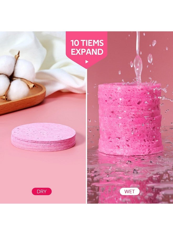 GAINWELL 50Count Compressed Facial Sponges For Daily Facial Cleansing And Exfoliating 100％ Natural Cosmetic Spa Sponges For Makeup Remover With Storage Jar - Image 4