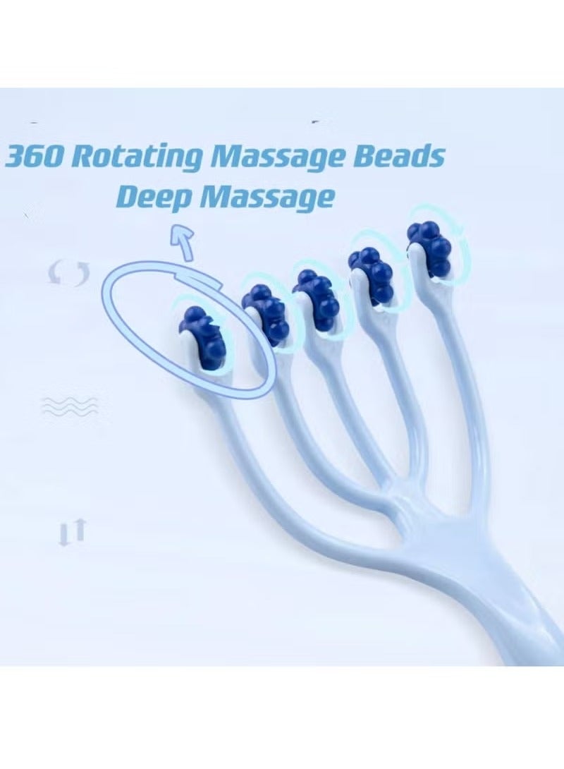 Geustos 1pc Four Wheel Ball Point Rolling Manual Massager, For Body Waist Back Neck And Leg Head Massage, Relaxation Muscle Beauty Massage Tool(18.8*9*3.5cm)  - Image 4