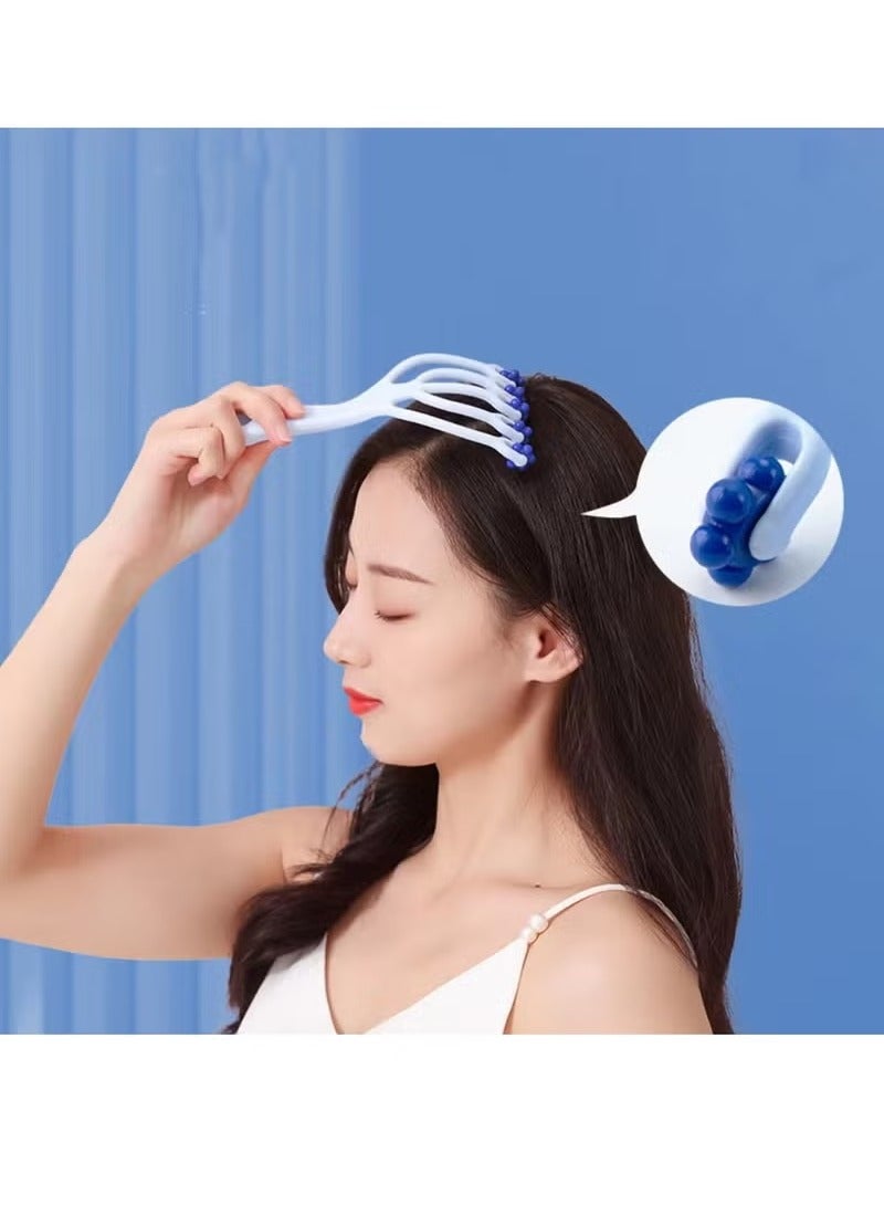 Geustos 1pc Four Wheel Ball Point Rolling Manual Massager, For Body Waist Back Neck And Leg Head Massage, Relaxation Muscle Beauty Massage Tool(18.8*9*3.5cm)  - Image 2