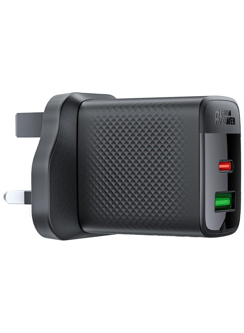 أسيفاست شاحن حائط سريع الشحن A99 PD30W (1xUSB-C + 1xUSB-A) المملكة المتحدة - Image 3