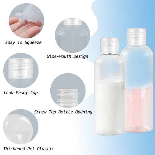 Ninsula 8Pcs Travel Bottles Set, TSA Approved Travel Size Toiletries, Reusable Leak Proof Cosmetic Containers for Shampoo, Conditioner, Cream -Women Men Travel Essentials - Image 3