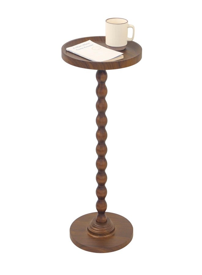 AWASEN Small Side Table, Round Drink Table for Small Spaces, Round Accent End Table Living Room, Nightstand for Bedroom, Corners, Office, Walnut Brown - Image 1