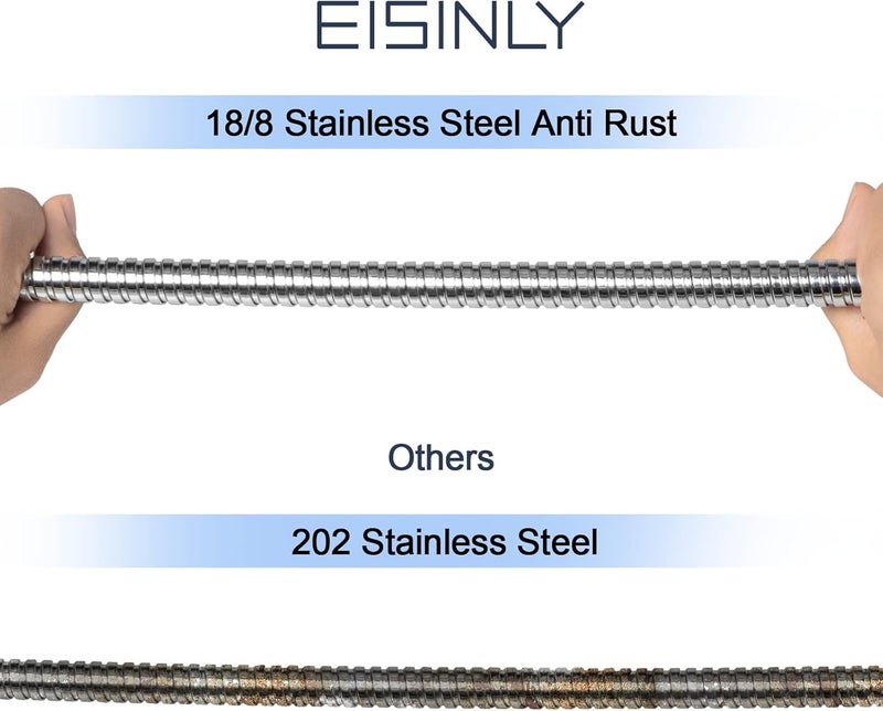 Eisinly Shower Hose, 79 Inches Extra Long Stainless Steel Handheld Shower Head Hose with Brass Insert and Nut, Flexible, Chrome - Image 5