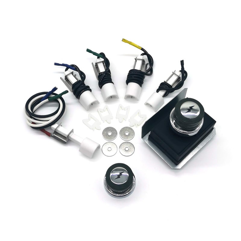 WEMEIKIT 1836-13 7628 7629 Universal Igniter Kit for Weber Genesis 300 Series Front-Control Grills, Genesis E/S 310 320 330 Starter Kit, 65946 65942 Part, 4-Outlet Ignition Replacement 88826 - Image 1