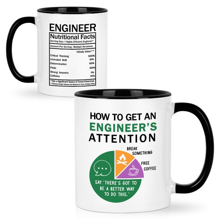 Cabtnca Engineer Gifts Christmas Birthday Gifts for Engineers Engineer Mug Engineering Gift for Men Mechanical Engineers Electrical Engineers Science Aerospace Engineering Gifts for Men 11 Oz