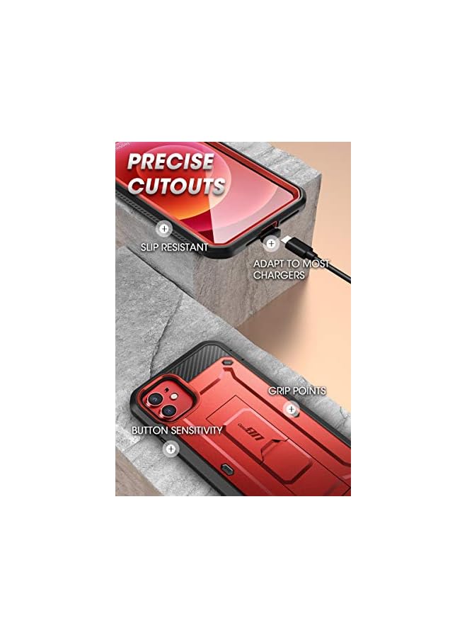 SupCase Unicorn Beetle Pro Series Case for iPhone 12 / iPhone 12 Pro (2020 Release) 6.1 Inch, Built-in Screen Protector Full-Body Rugged Holster Case (Ruddy) - Image 5