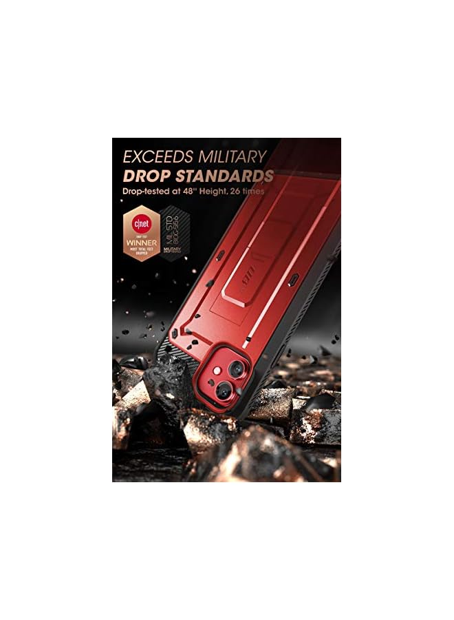 SupCase Unicorn Beetle Pro Series Case for iPhone 12 / iPhone 12 Pro (2020 Release) 6.1 Inch, Built-in Screen Protector Full-Body Rugged Holster Case (Ruddy) - Image 2