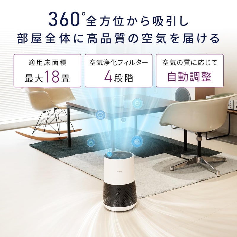 WINIX A231 Air Purifier for Bedroom Up to 1110 FtÂ² in 1 Hr With Air Quality Monitor, True HEPA, Carbon Filter and Auto Mode, Captures Pet Allergies, Smoke, Dust - Image 2