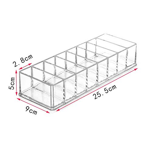 Wang-Data 2 Pcs Clear Acrylic Compact Organizer Blushes Highlighters Eyeshadow Makeup Organizer, 8 Spaces - Image 3
