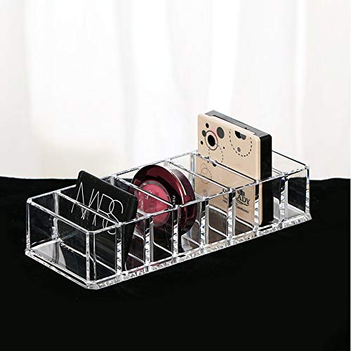 Wang-Data 2 Pcs Clear Acrylic Compact Organizer Blushes Highlighters Eyeshadow Makeup Organizer, 8 Spaces - Image 5