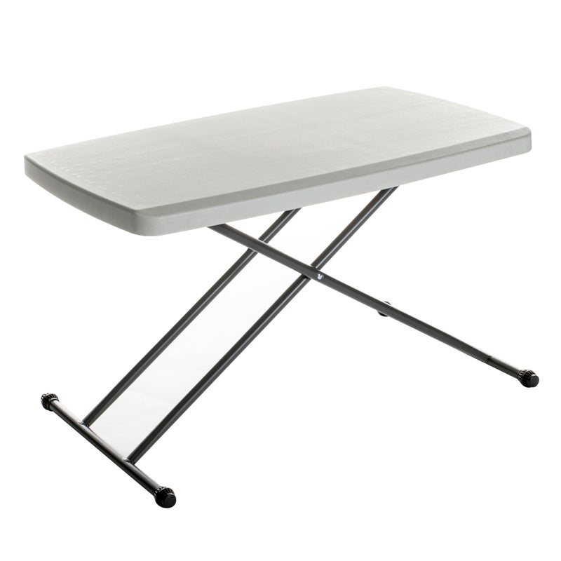 Iceberg Small Camping Personal Folding Table, Heavy Duty Utility Table, Adjustable Height, Platinum, 19.5â€ L x 30â€ W x 28" H - Image 1