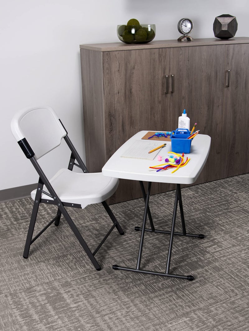 Iceberg Small Camping Personal Folding Table, Heavy Duty Utility Table, Adjustable Height, Platinum, 19.5â€ L x 30â€ W x 28" H - Image 5