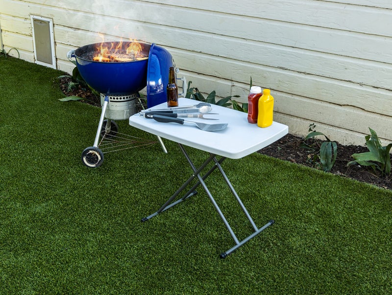 Iceberg Small Camping Personal Folding Table, Heavy Duty Utility Table, Adjustable Height, Platinum, 19.5â€ L x 30â€ W x 28" H - Image 4