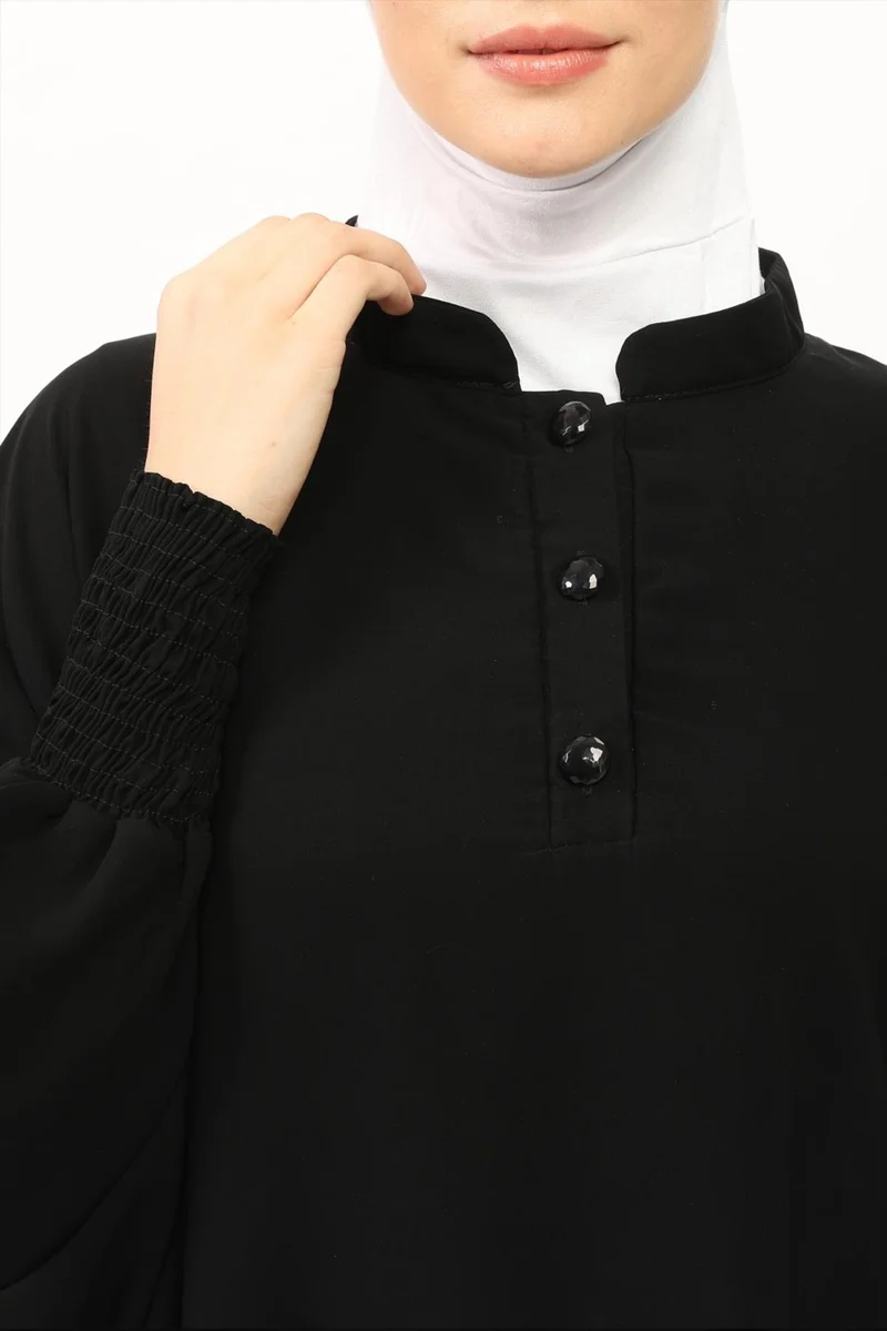 التوبة Women's Medina Silk Abaya Abaya Dress Judge Collar Bat Sleeve Hijab Dress