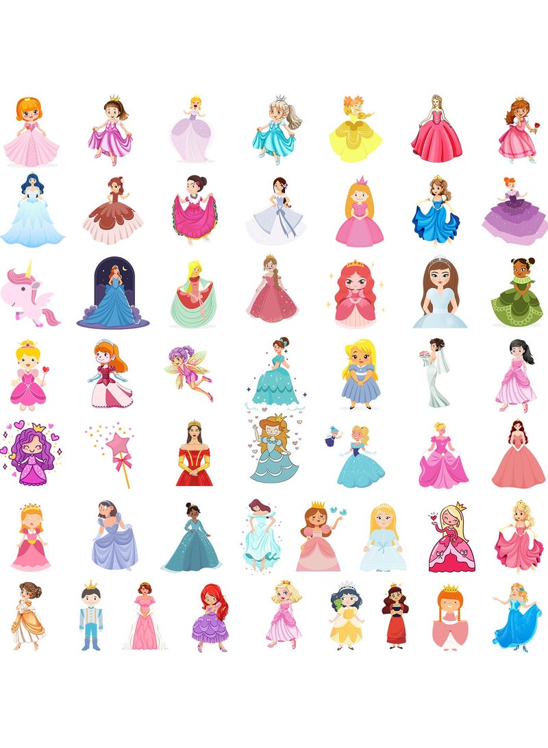 ORAINBOW 50 قطعة ملصقات أميرة زجاجة ماء لابتوب زينة حفلة خيالية ملصق دراجة نارية أمتعة لاصق جيتار مقاوم للماء ملصقات خيالية للأطفال والفتيات والمراهقين والبالغين أميرة - Image 3