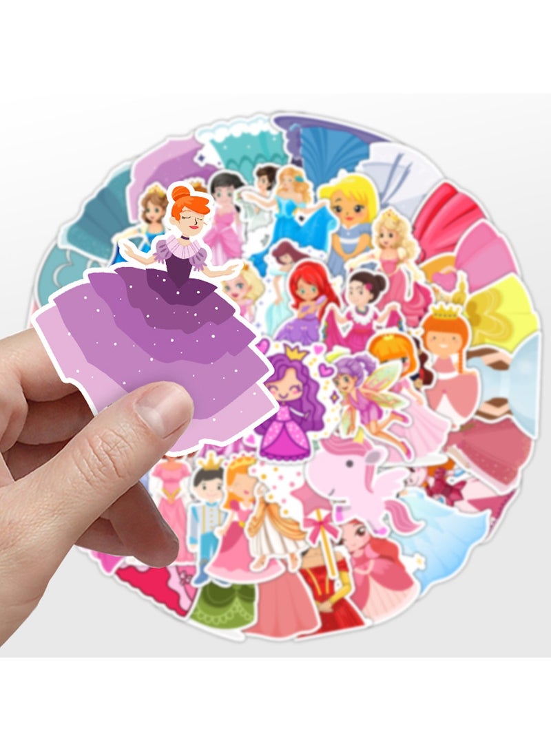 ORAINBOW 50 قطعة ملصقات أميرة زجاجة ماء لابتوب زينة حفلة خيالية ملصق دراجة نارية أمتعة لاصق جيتار مقاوم للماء ملصقات خيالية للأطفال والفتيات والمراهقين والبالغين أميرة - Image 4