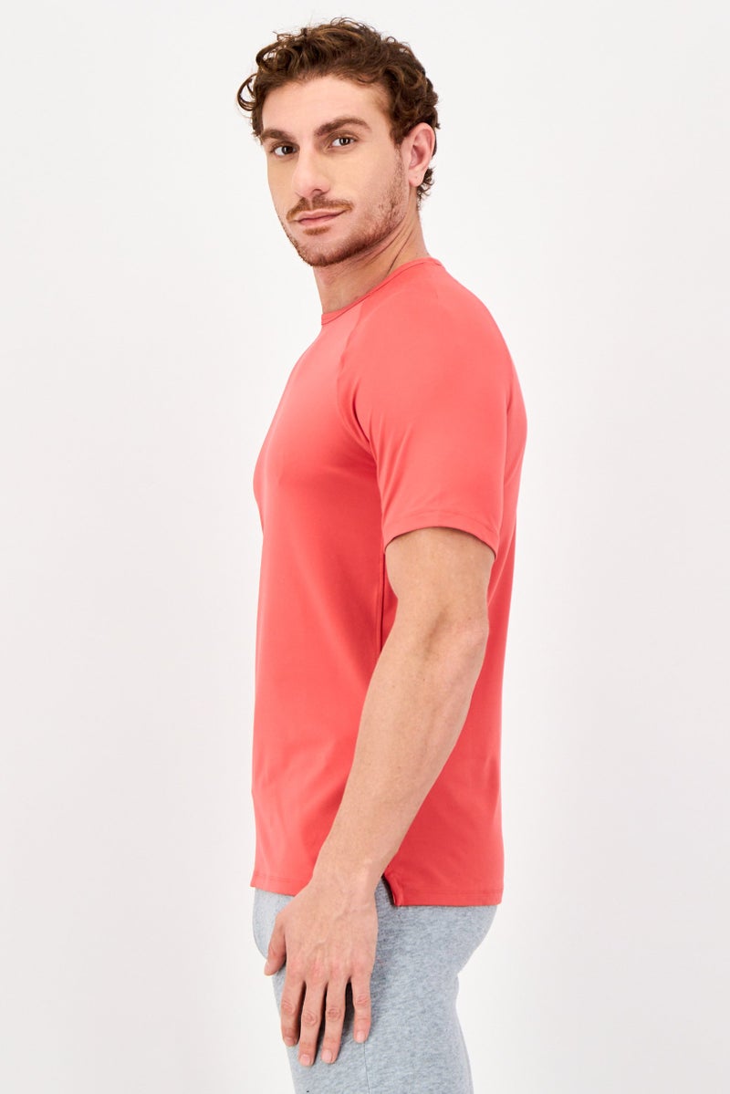 UNDER ARMOUR تي شيرت تدريب قصير الأكمام للرجال، أحمر - Image 4