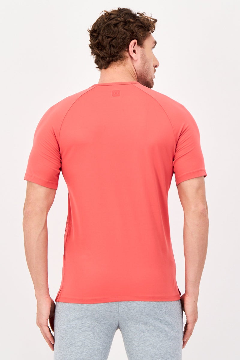 UNDER ARMOUR تي شيرت تدريب قصير الأكمام للرجال، أحمر - Image 2
