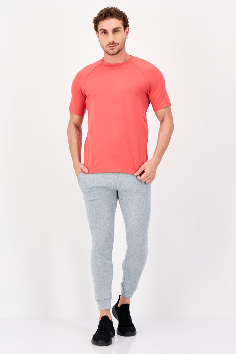 UNDER ARMOUR تي شيرت تدريب قصير الأكمام للرجال، أحمر - Image 3