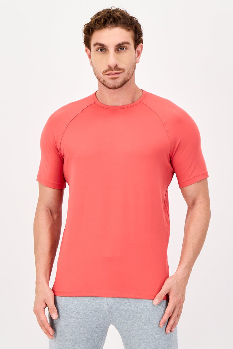 UNDER ARMOUR تي شيرت تدريب قصير الأكمام للرجال، أحمر - Image 1
