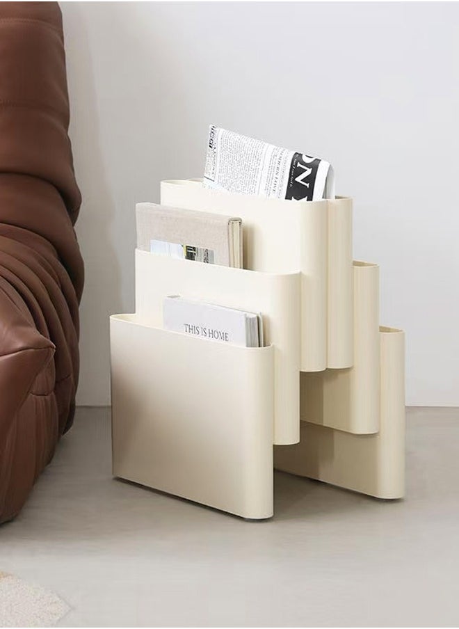fashionhome Modern Compact Design Floor Magazine Rack File Holder Books Newspapers Tablets Laptops Keyboards and Headphones Stylish Mail Organizer for Home and Office 40x18.5x44.5 cm  - Image 1