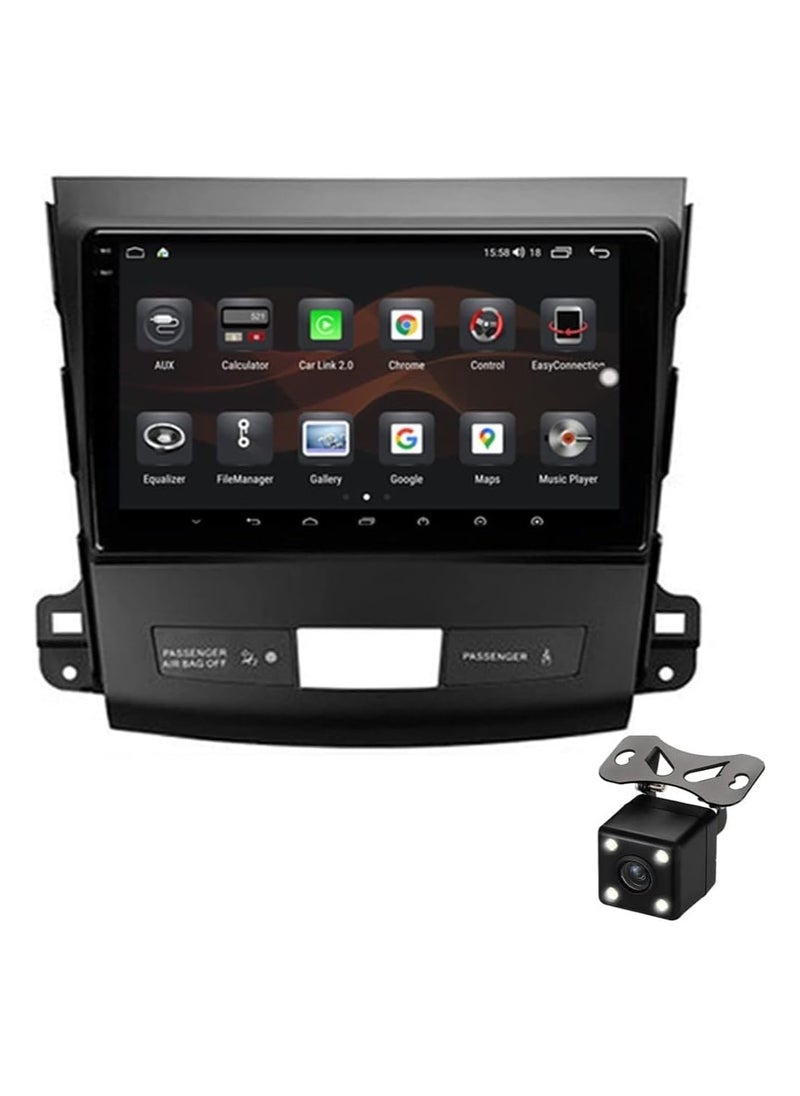 SHEZA STAR Android Screen For Mitsubishi Outlander 2005 To 2013 2GB RAM 32GB Memory Support Apple Carplay Android Auto Full HD Touch Screen 9 Inch built In BT USB Radio WiFi Play Store Backup Camera included  - Image 1