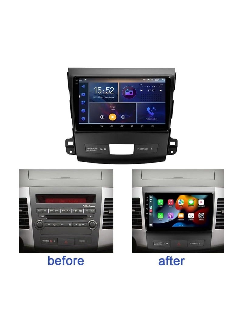 SHEZA STAR Android Screen For Mitsubishi Outlander 2005 To 2013 2GB RAM 32GB Memory Support Apple Carplay Android Auto Full HD Touch Screen 9 Inch built In BT USB Radio WiFi Play Store Backup Camera included  - Image 2