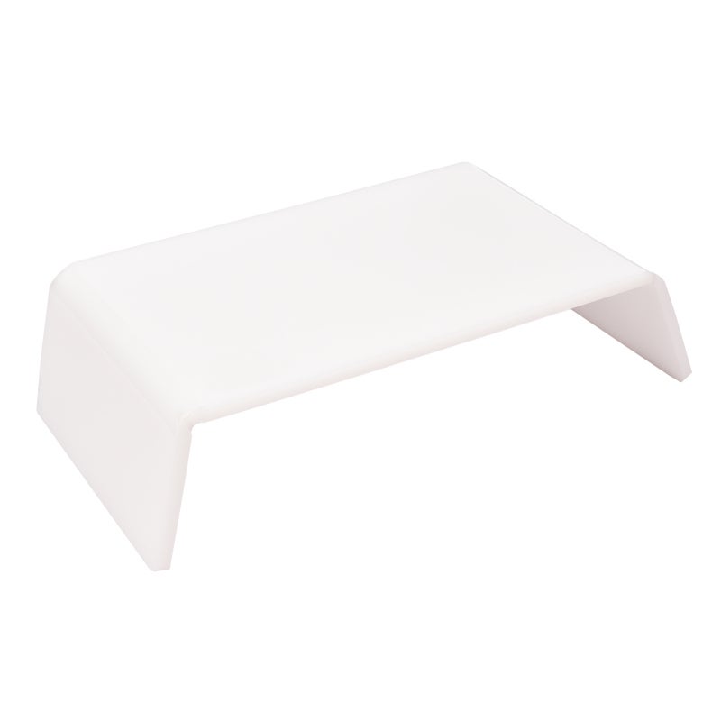 Acrylic Monitor Riser 3 Inch Elevation Ergonomic Monitor Stand - Trapezoid Shape White Transparent Desktop Organizer for Home Office - Image 1