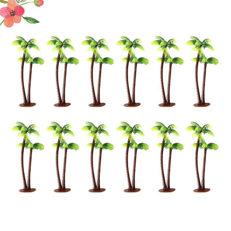 12pcs Coconut Tree Cake Decor Unique Cupcake Ornaments Birthday Cake Adornment Scenery Layout Miniature Landscape Decor - Image 5