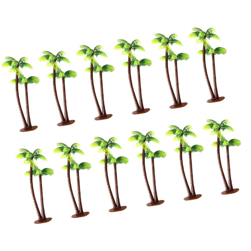 12pcs Coconut Tree Cake Decor Unique Cupcake Ornaments Birthday Cake Adornment Scenery Layout Miniature Landscape Decor - Image 3