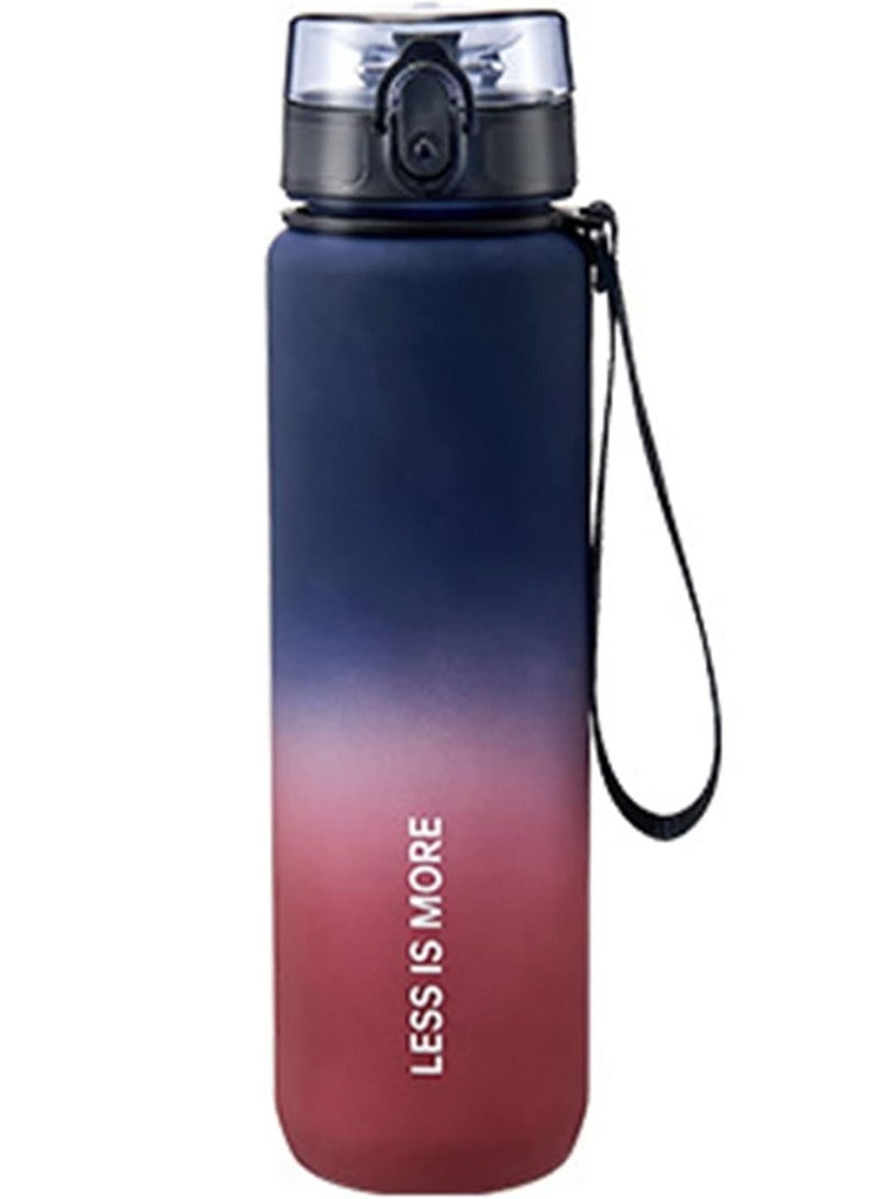 ليس إز مور زجاجة مياه رياضية تحفيزية 1000 مللي مع علامة الوقت زجاجة شرب مانعة للتسرب للياقة البدنية والصالة الرياضية في الهواء الطلق وركوب الدراجات والجري والتنزه والتخييم والسفر - Image 1