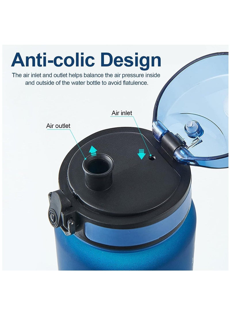 ليس إز مور زجاجة مياه رياضية تحفيزية 1000 مللي مع علامة الوقت زجاجة شرب مانعة للتسرب للياقة البدنية والصالة الرياضية في الهواء الطلق وركوب الدراجات والجري والتنزه والتخييم والسفر - Image 4