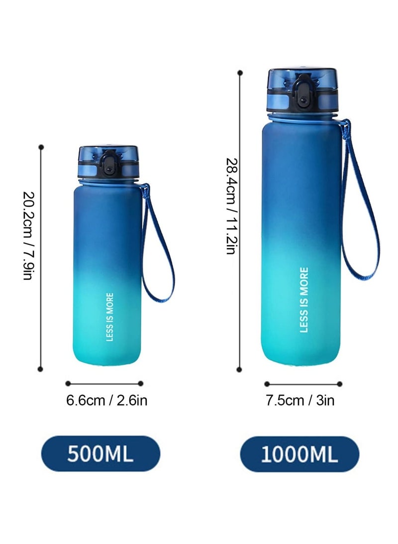ليس إز مور زجاجة مياه رياضية تحفيزية 1000 مللي مع علامة الوقت زجاجة شرب مانعة للتسرب للياقة البدنية والصالة الرياضية في الهواء الطلق وركوب الدراجات والجري والتنزه والتخييم والسفر - Image 3