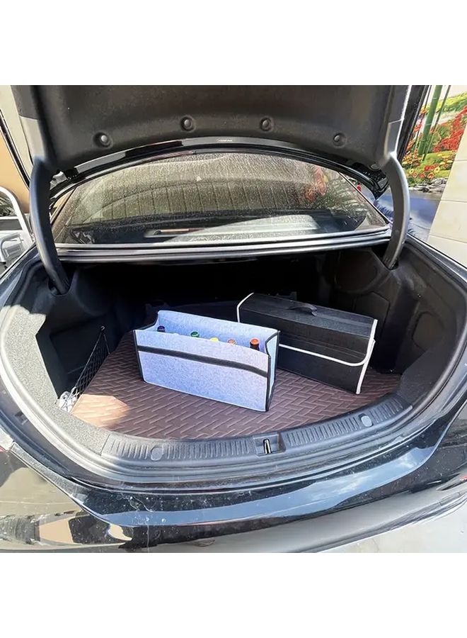 Foldable Black Car Trunk Organizer With Heavy Duty Fabric And Cushioned Interior For Storage - Image 3