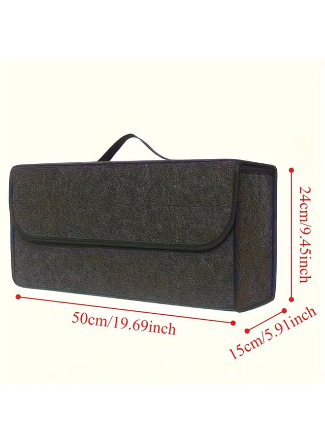 Foldable Black Car Trunk Organizer With Heavy Duty Fabric And Cushioned Interior For Storage - Image 2