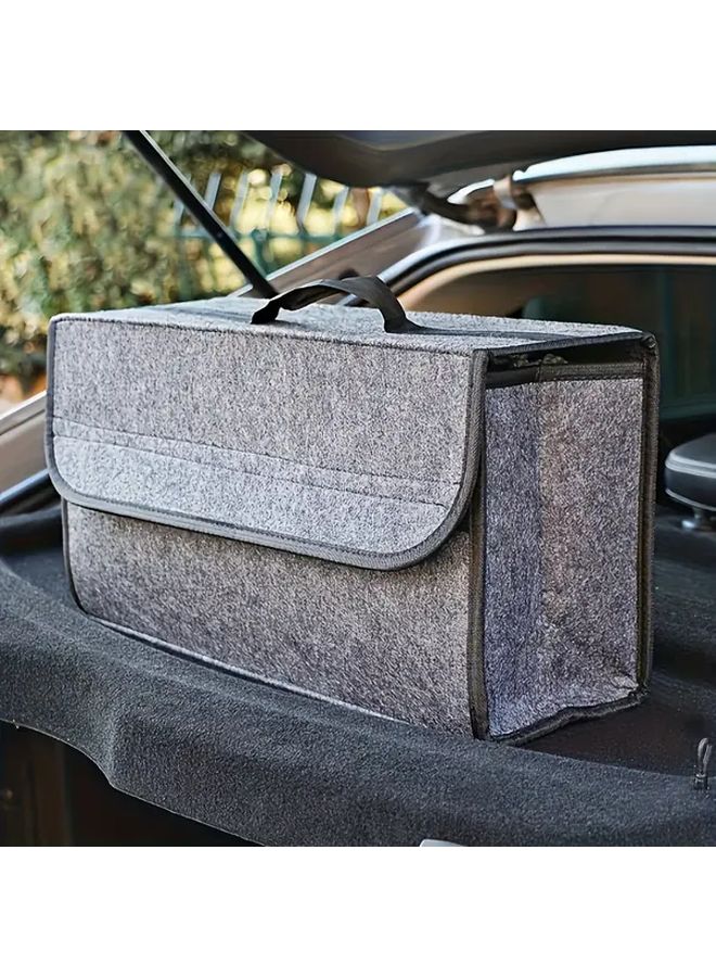 Foldable Black Car Trunk Organizer With Heavy Duty Fabric And Cushioned Interior For Storage - Image 5
