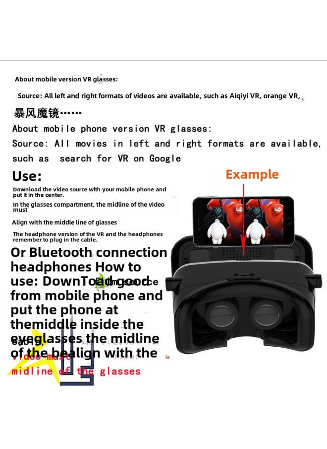 Generic Explosions VR Shinecon Magic Mirror G06E Headset Version VR Glasses Virtual Reality Mobile Phone 3D VR-Color:G06E B01 Black 050 Black  - Image 2