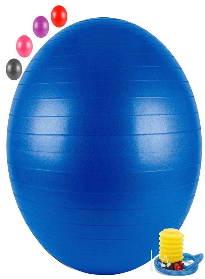 CARTIFY Anti-Burst Exercise Gym Ball with Pump, Anti-Slip Balance Stability Ball, Heavy Duty Fitness Yoga Ball, Extra Thick Swiss Birthing Ball (Gym Ball - Blue, 75CM) - Image 1