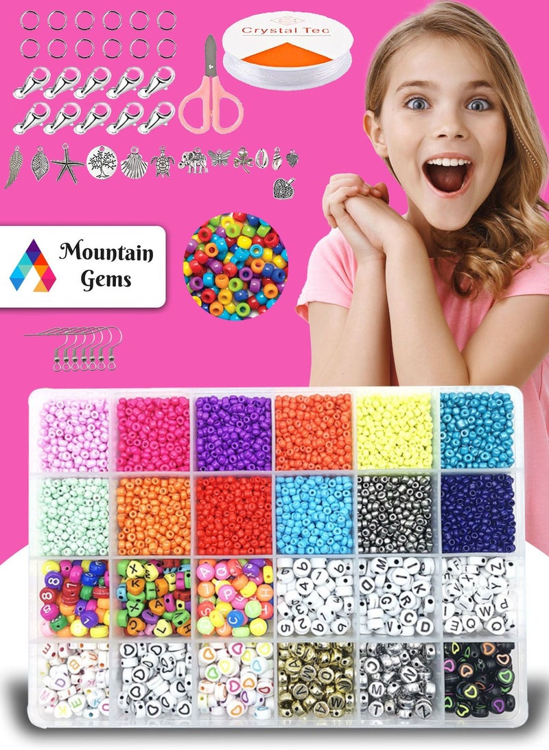 Mountain Gems Colors and Alphabet Letter Beads for Bracelet Jewelry Making  - Image 1