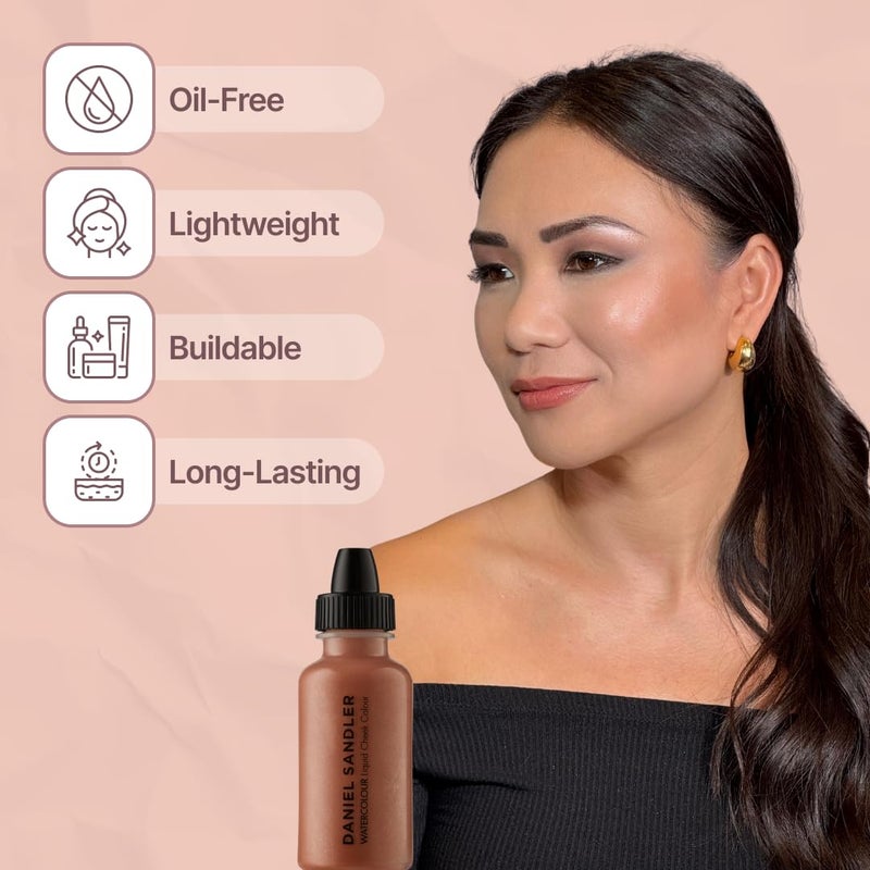 Daniel Sandler WATERCOLOUR LIQUID ILLUMINATOR 'GOLDEN GLOW' 15ml â€“ Liquid Shimmer Makeup, Highlighter â€“ Oil-Free, Lightweight, Buildable & Long-Lasting for Cheeks, Lips - Image 2