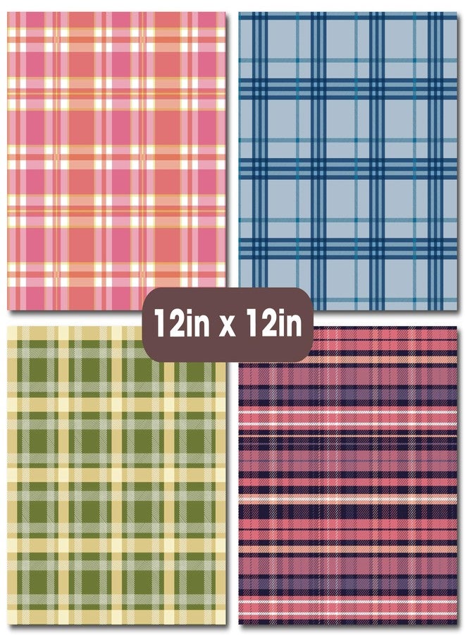 Desecraft Pastel Tartan 12x12 in Double Sided Paper Pad Pack Scrapbook Cardstock Decorative Paper - 36 Sheets - for Card Making Journaling Planner Origami Decopage Decorative Scrapbooking Supplies - Image 3