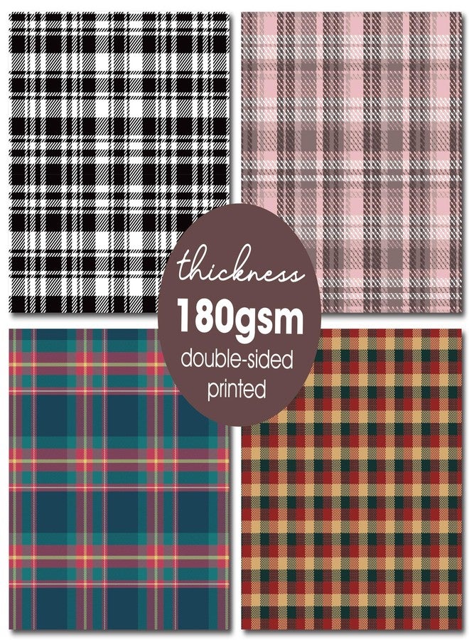 Desecraft Pastel Tartan 12x12 in Double Sided Paper Pad Pack Scrapbook Cardstock Decorative Paper - 36 Sheets - for Card Making Journaling Planner Origami Decopage Decorative Scrapbooking Supplies - Image 4