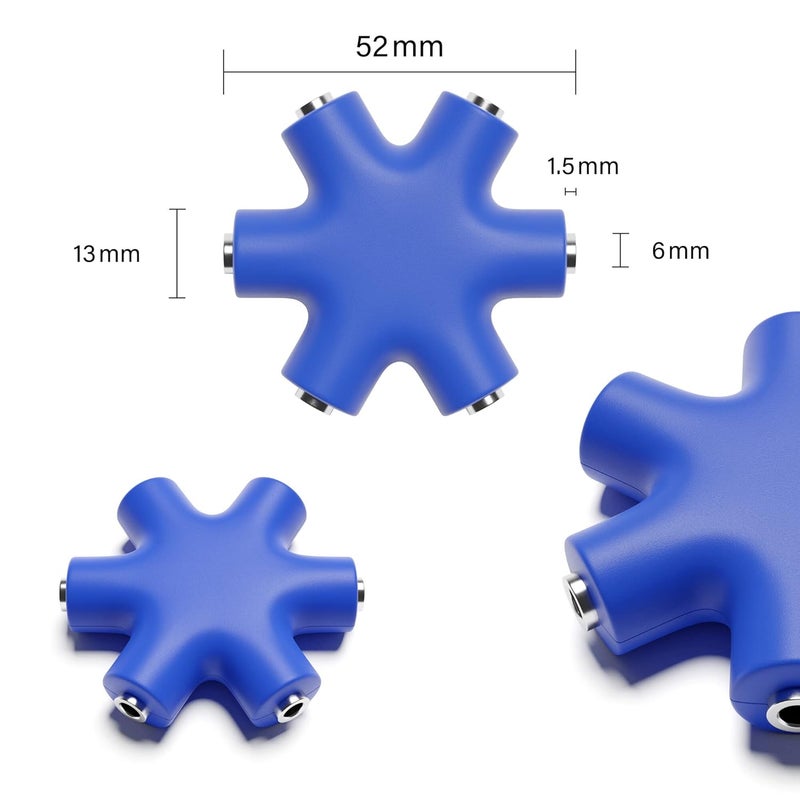 ExcelValley Mono Patch Cable Splitter - TS 3.5mm 1/8" - Modular Synth Eurorack [Dark Blue] - Image 2