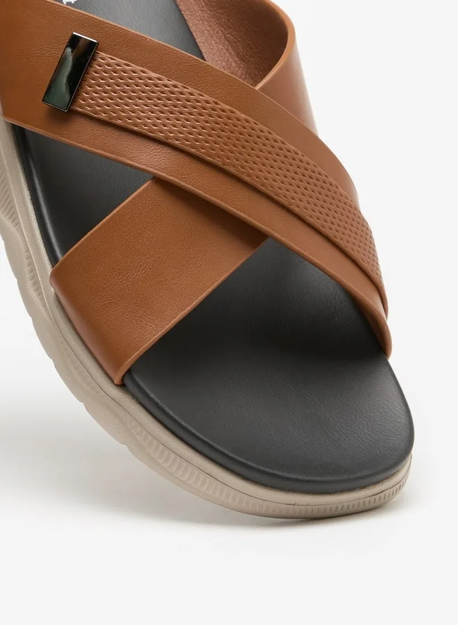 Le Confort Men Cross Strap Slip-On Sandals