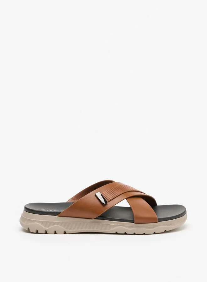 Le Confort Men Cross Strap Slip-On Sandals