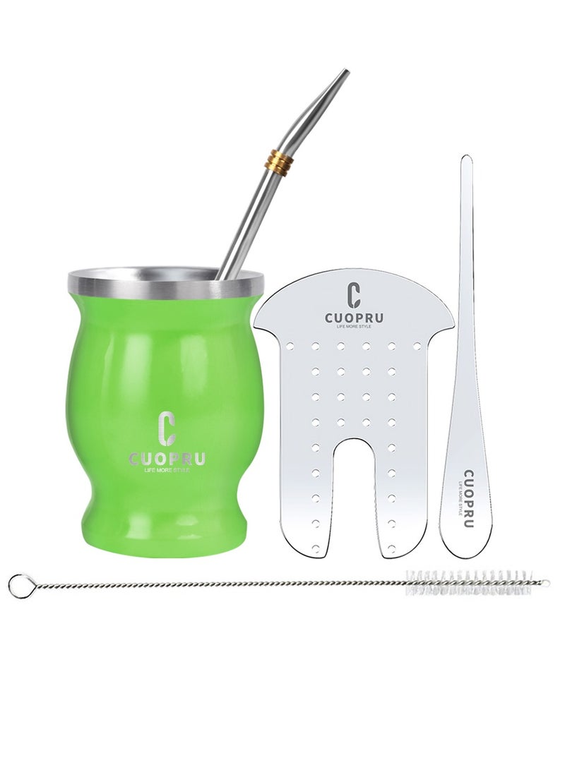 كوبرو كوب يربا ميت سعة 220 مل مع شفاطة بومبيلا وفلتر الشاي تصميم أرجنتيني تقليدي - Image 1